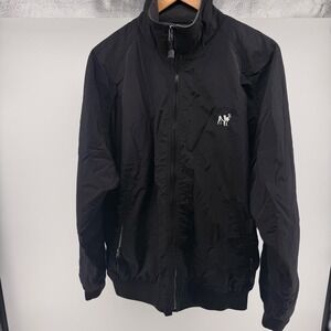 Vintage Big‎ Dogs Mens Black Fleece Lined Zip Up Jacket Size Large EUC